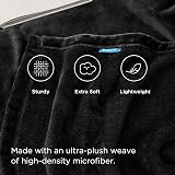 Bedsure Fleece Throw Blanket Sofa 130x150 cm Black view 3