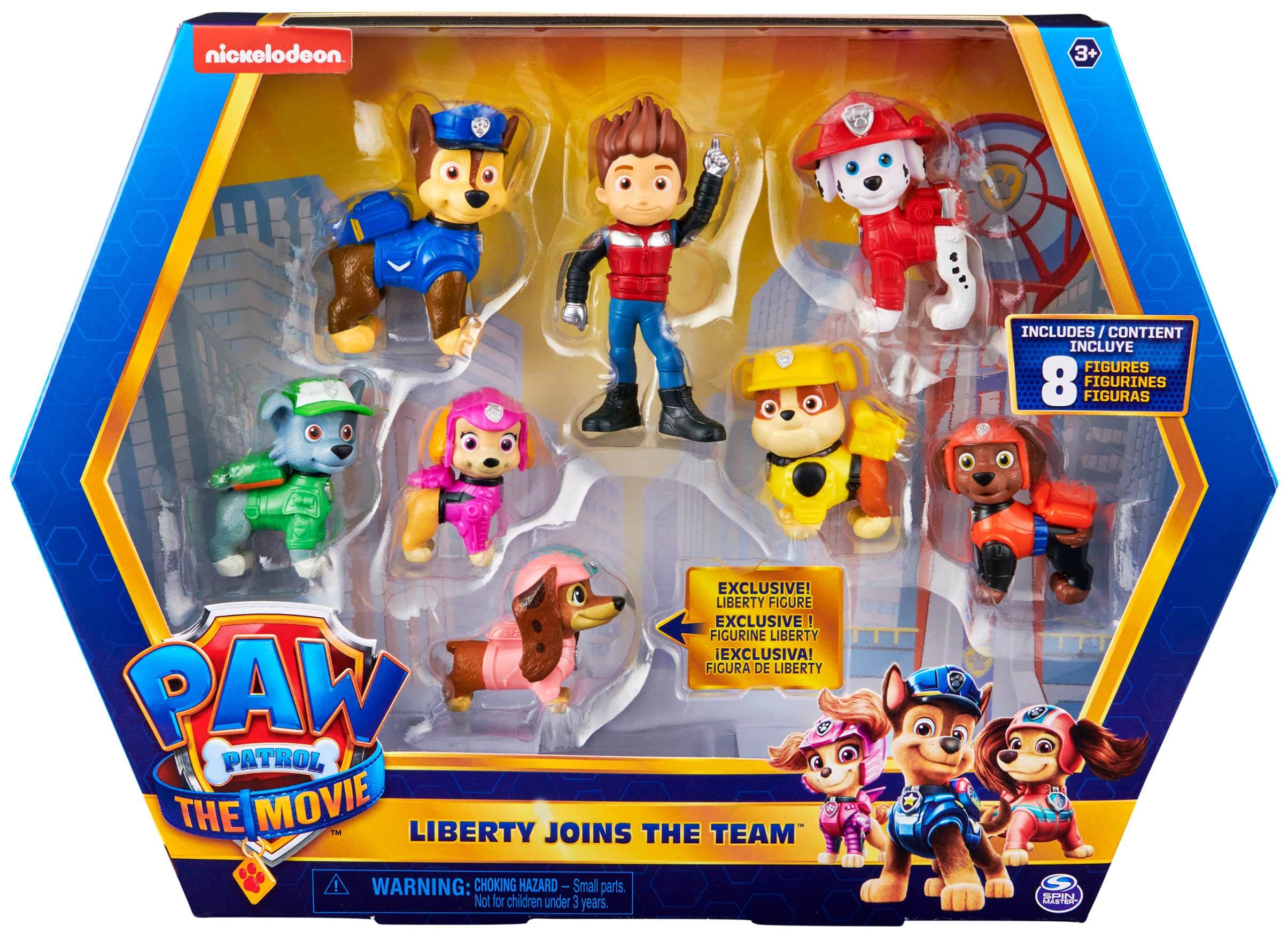 PAW PATROL Liberty Joins the Team 8 Figure Movie Gift Pack with Exclusive Collectible Figure, Kids’ Toys for Ages 3 and Up Multicolor 6062214