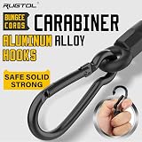 Rugtol 4 Pack Bungee Cords with Carabiner 18in Heavy Duty Black view 5