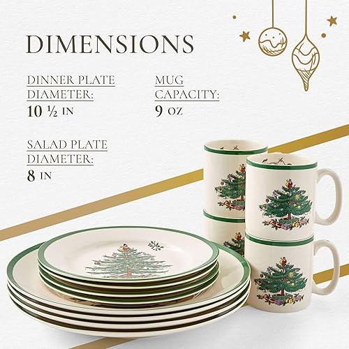 Spode Christmas Tree 12-Piece Dinnerware Set (Service for