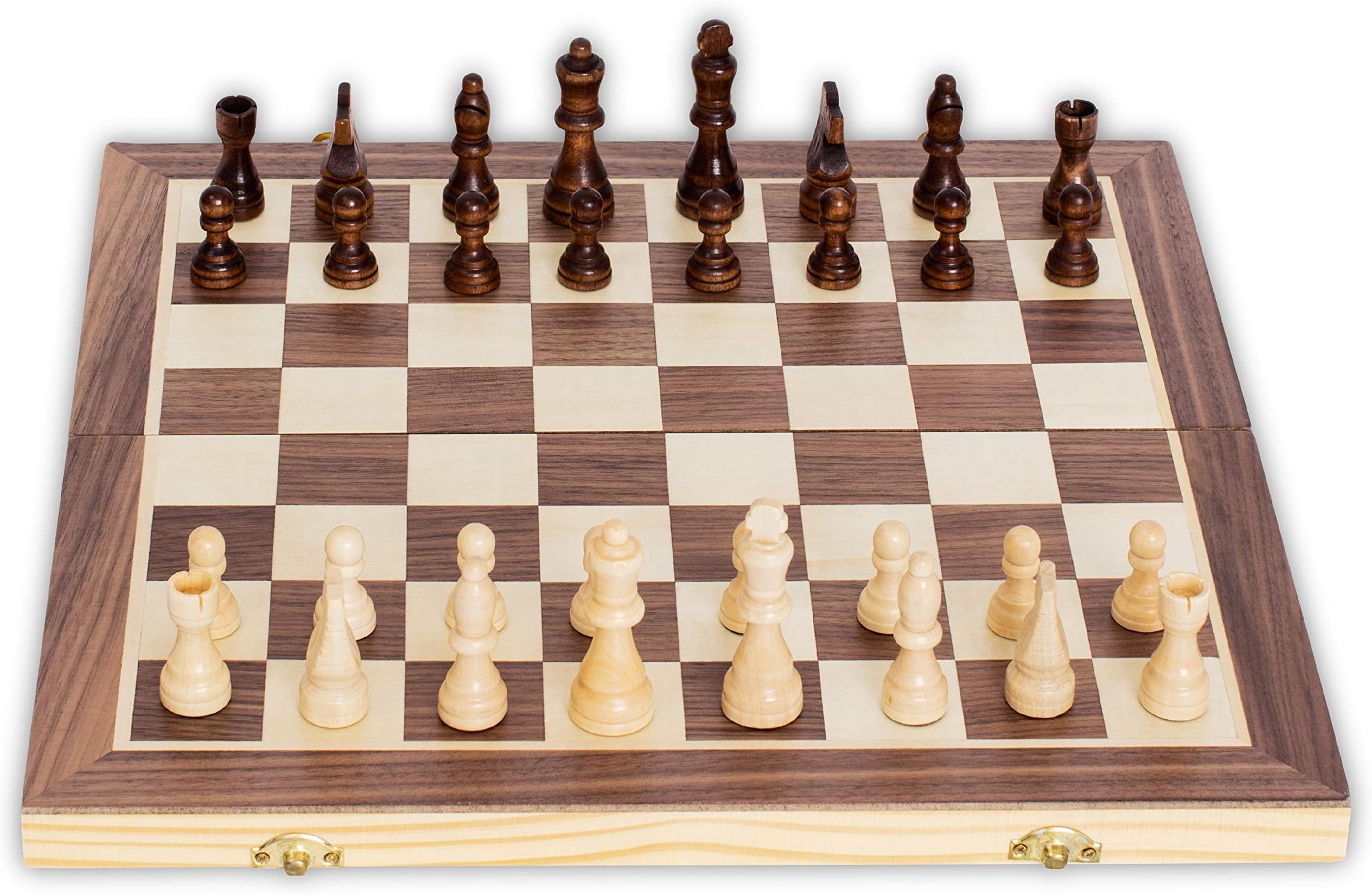 Chess Set - RJS Chess Sets, Fold Away Large 39.5 X 39.5 cm Folding Wooden Chess Board Game, Quality Handmade Wooden Chess Pieces, Tournament Chess Sets For Adults and Kids