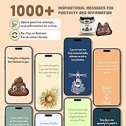 60 Positive Poo Cards Jar, Affirmation Cards For