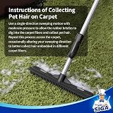 MR.SIGA Rubber Broom 3 in 1 Pet Hair Removal with Squeegee 61in Handle view 3