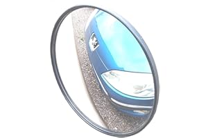 SNS SAFETY LTD Convex Outdoor Driveway Traffic Mirror 9", for Parking Safety in Garages and Security in Stores with Adjustable Wall and Ceiling Fixing Bracket
