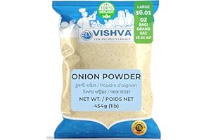 VISHVA Onion Powder 454g (1lb) | All-Natural Non-GMO Spice for Cooking & Seasoning | Indian-Sourced Gourmet Onion Flavor for 