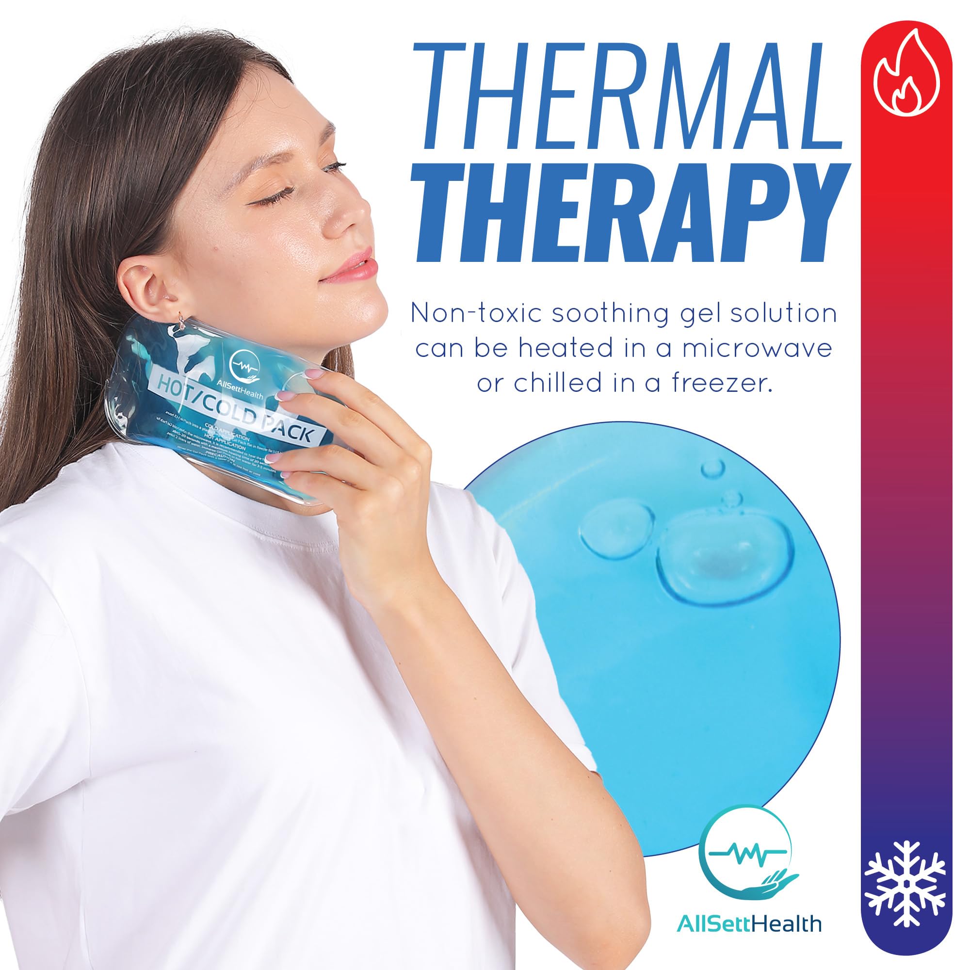 Mua AllSett Health Reusable Hot and Cold Gel Ice Packs for Injuries ...