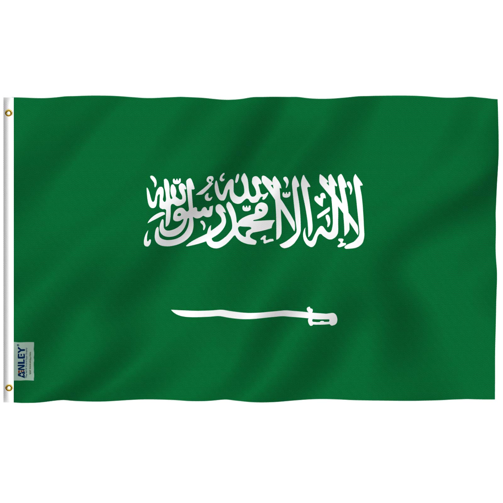 ANLEY Fly Breeze 3x5 Feet Saudi Arabia Flag - Vivid Color and UV Fade Resistant - Canvas Header and Double Stitched - Saudi Arabia Flags Polyester with Brass Grommets 3 X 5 FT