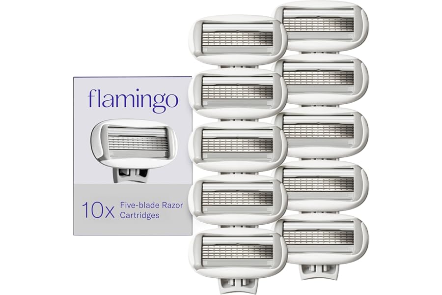 Flamingo Women’s Original Razor Blade Refill Cartridges for Women – 10 Count – 5-Blade Shaving Razors for Women