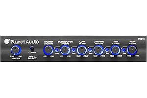 Planet Audio PEQ15 5 Band Pre-Amp Car Stereo Equalizer - Half Din, Subwoofer Output with Adjustable Filter, Fixed Bands, Remote Subwoofer Control