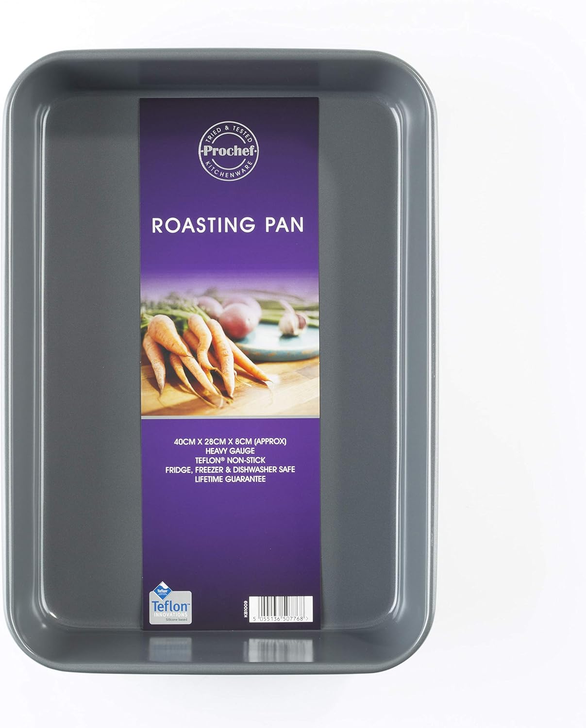 Prochef Large Deep Roasting Tin, Premium Quality, Easy to Clean, Teflon Innovations Non-Stick Silicone Coating,Black - Image 3