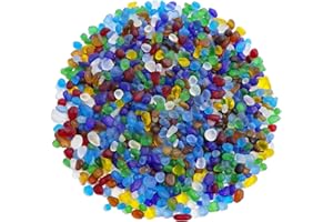 QYGL Sea Glass Stones - Colorful Frosted Glass Pebbles Gemstones - Perfect for Aquarium Rocks, Fish Tank Gravel, Vase Fillers, DIY Crafts, and Home Decor (0.9LB/14oz)