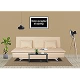 Adorn India Aspen Three Seater Sofa Cum Bed Single Tone Fabric (Beige) (3 Year Warranty)