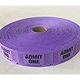 Muncie Novelty Roll of 2000 Admit One Tickets Purple Single Stub Consecutively Numbered