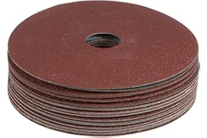 HARFINGTON 25pcs 80 Grit Aluminum Oxide Resin Fiber Discs 5" x7/8" Metal Sanding Grinding Discs for Angle Grinding Machine Po