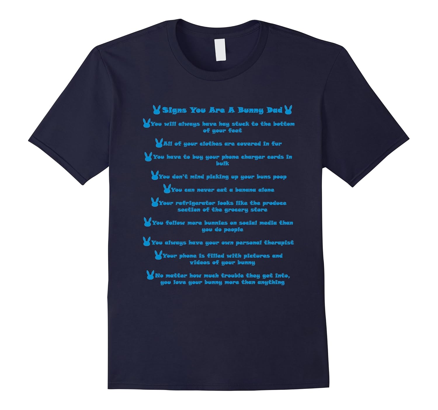 Mens Signs You Are A Bunny Dad T-Shirt-ANZ