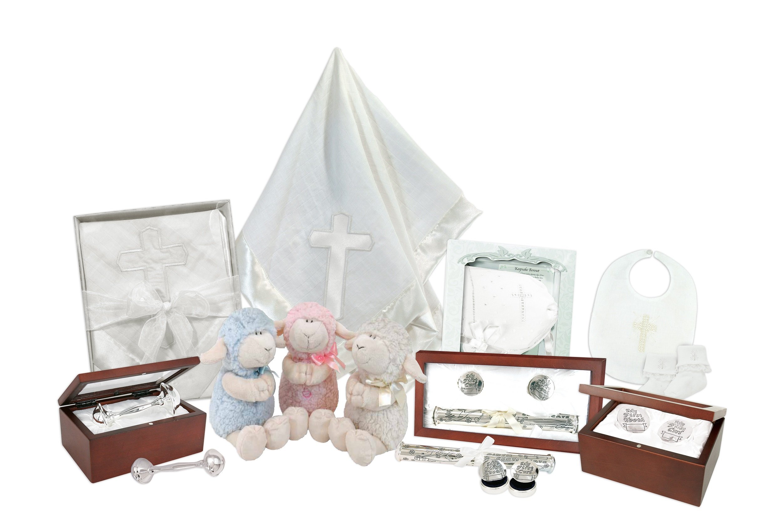 Stephan Baby Satin-Lined Rosewood Keepsake Box with 4