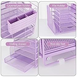 OUTIOE Desk Organizer with Drawer and Pen