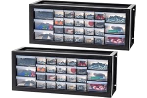 IRIS USA Plastic Storage Drawers, 26-Drawer - 2 Pack, Stackable Teacher Toolbox, Small Parts Organizer Cabinet for Sticker Crayon Bead Building Bricks, Tool Hardware Screw Garage Storage Bins, Black