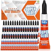 INSOIA Super Glue Gel Clear, 48 x 3g, All Purpose Non-Drip Single-Use | 48 single-use 3g tubes, non-drip gel, always fresh. Fast bond on plastic, metal, ceramic, glass, aquarium, shoe.