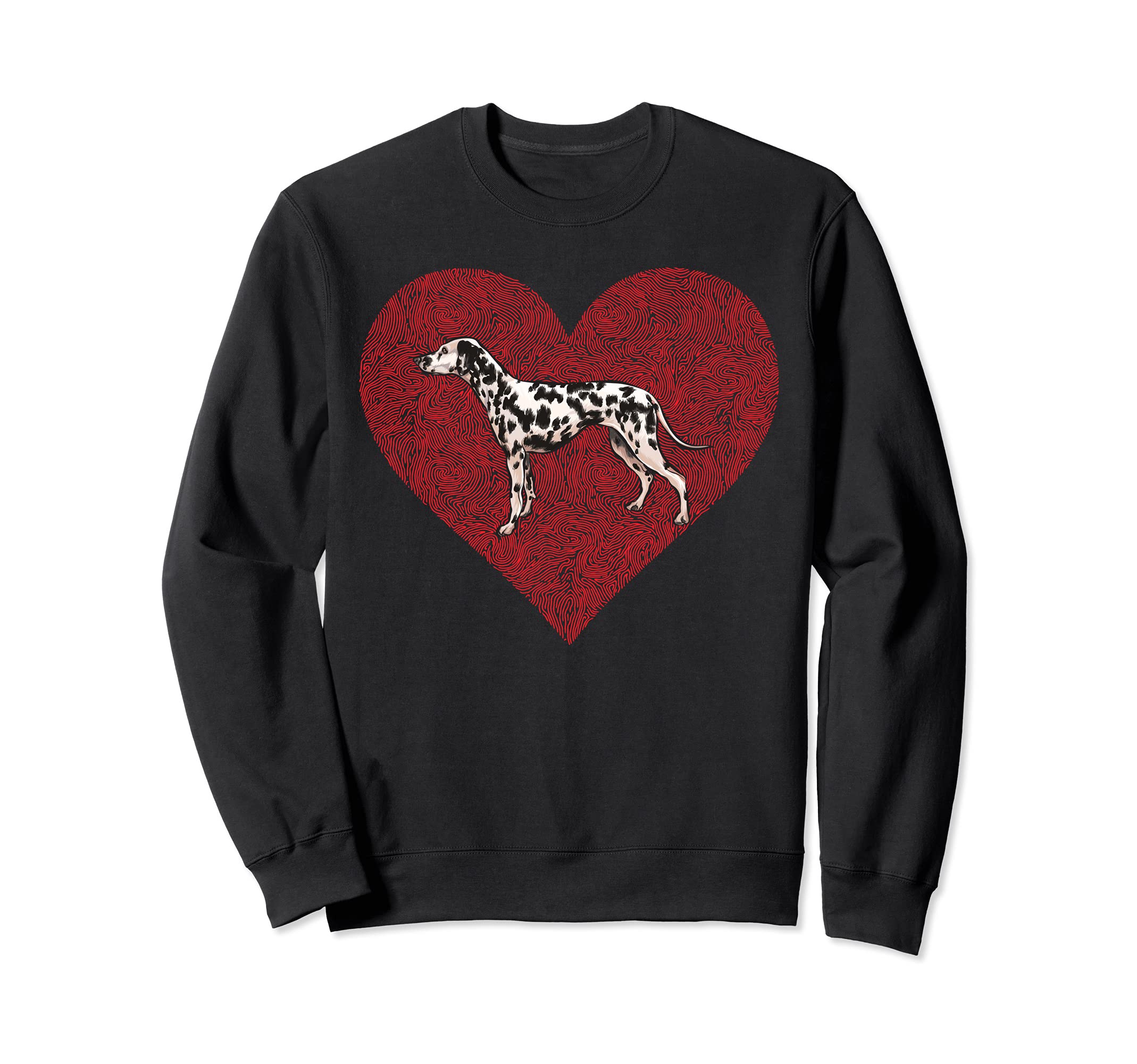 Dalmatian Valentines Day Dog Love Fingerprint Sweatshirt