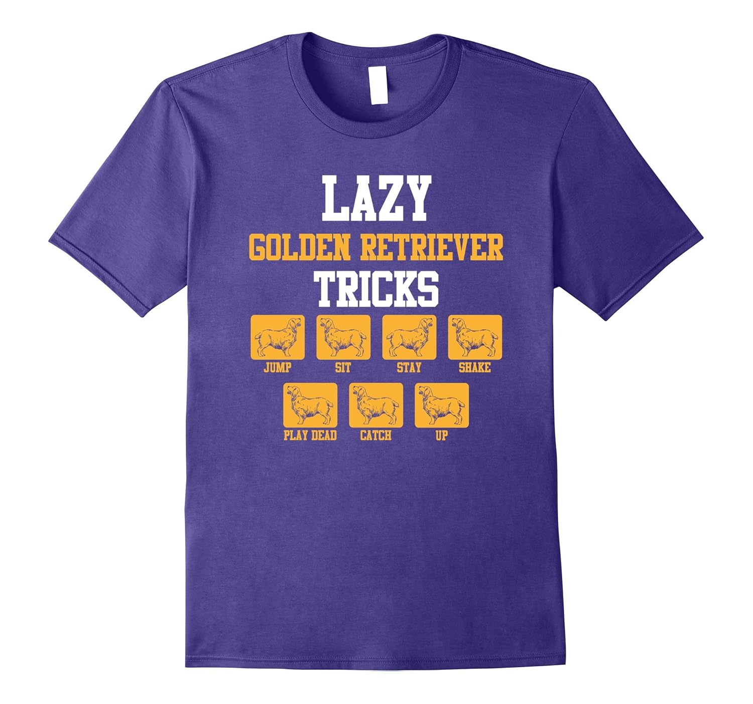 Lazy Golden Retriever Tricks Funny Dog Owner T-Shirt-ANZ