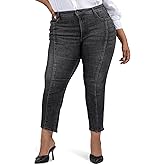 KUT from The Kloth Womens Plus Size Reese High Rise Fab Ab Ankle Straight in Create