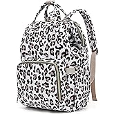 Yusudan Leopard Laptop Backpack for Women Men, 15.6 inch College School Backpack Bookbag for Work/School/Travel/Business