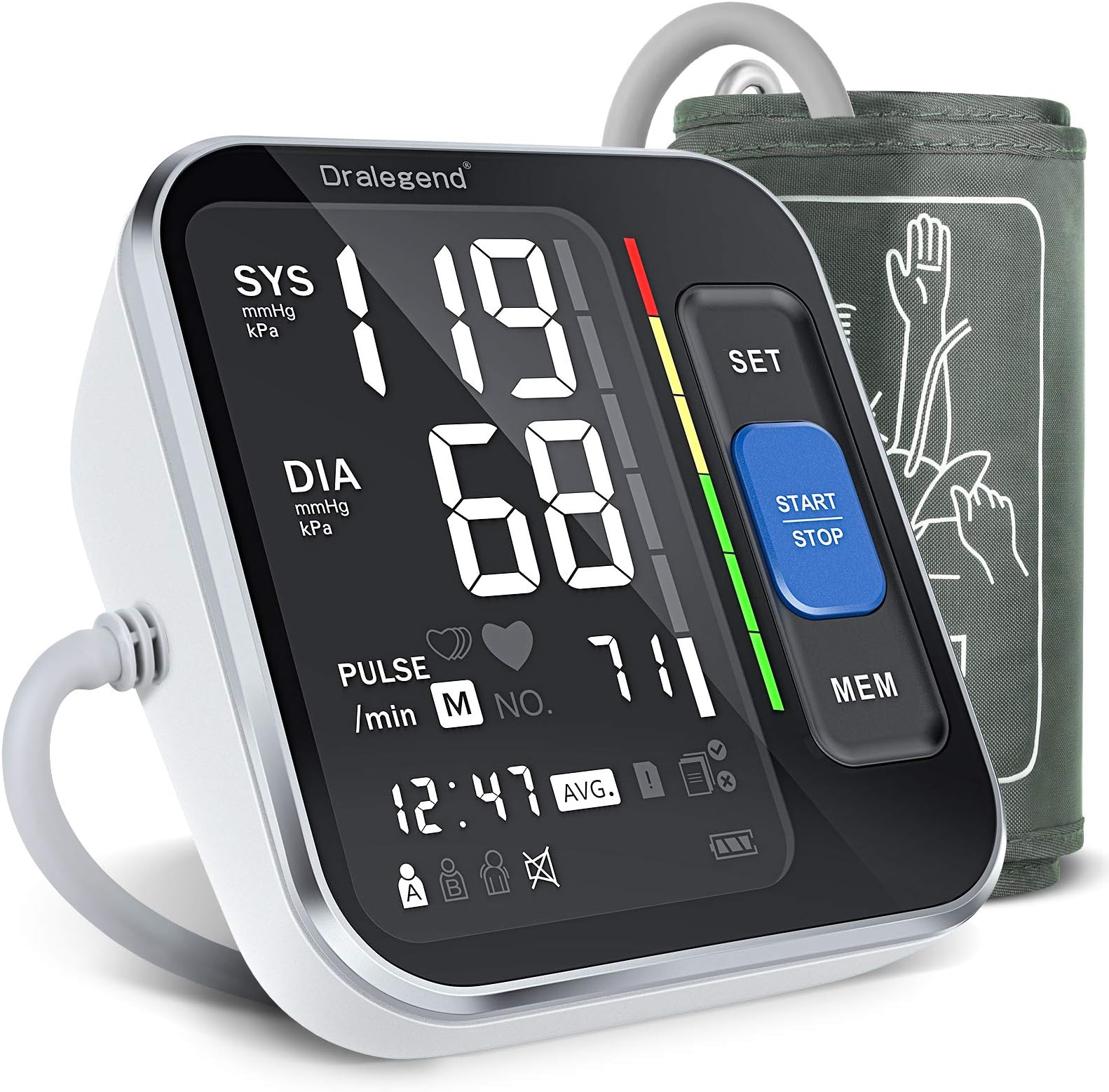 Blood Pressure Machines For Home Use - Blood Pressure Monitor For Upper Arm Blood Pressure Cuff 8.7”-15.7”, Backlight Display & HR Detection, with Carrying Case for Adult & Pregnancy