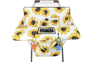 GXFCYMXBD Shopping Cart Cover for Baby,2-in-1 High Chair Cover Soft,Portable, and Machine Washable,Comfortable Cotton Seat Pad with Safety Harness and Portable Cloth Bag,Fits All Supermarkets and Restaurants