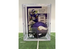 RIDDELL Minnesota Vikings Helmet Shadowbox w/Justin Jefferson card