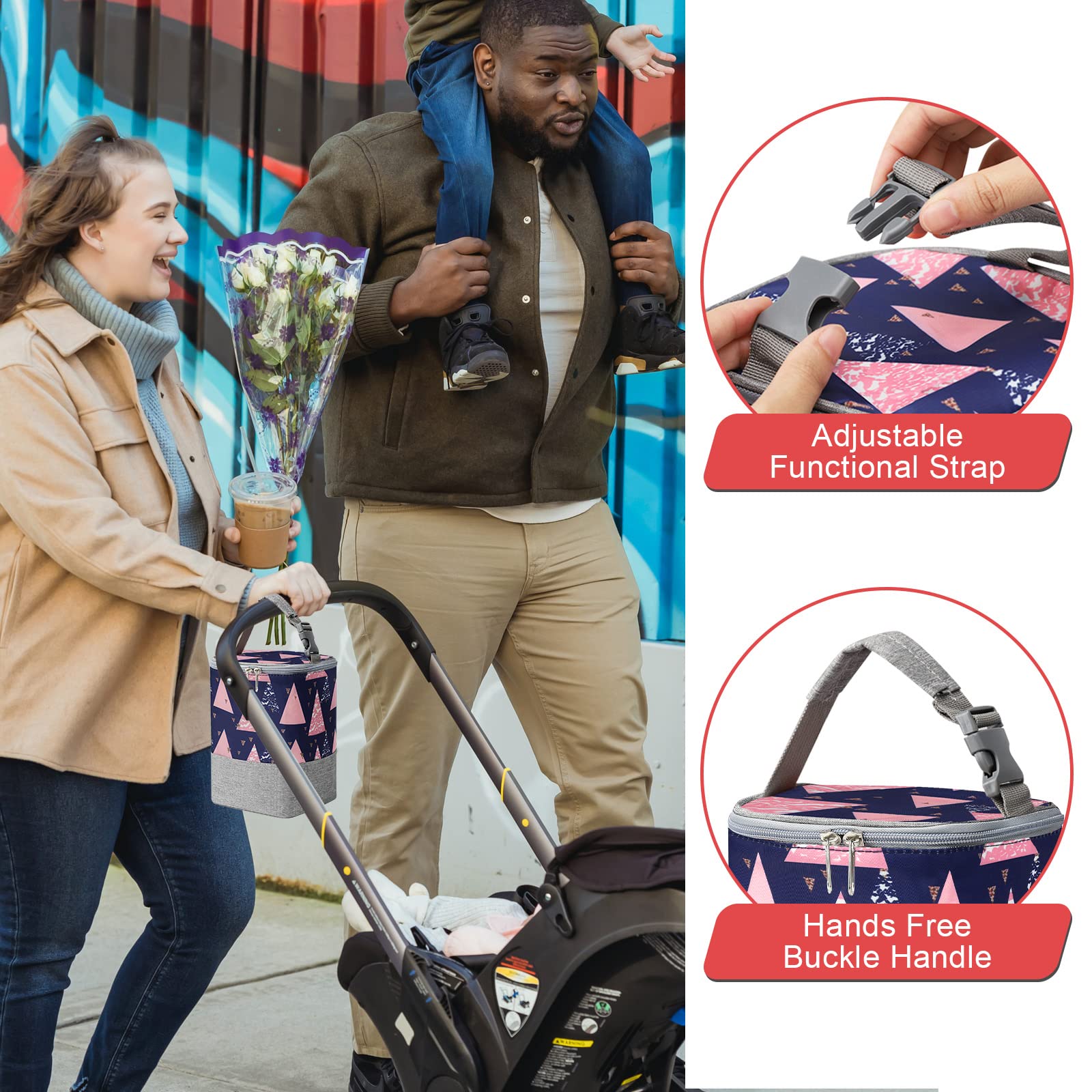 Breastmilk Cooler Bag, Baby Bottle Cooler Bags, Insulated Bottle Cooler Tote Bags On The Go, Fits 4 Large 8oz Bottles, for Nursing Mom Daycare Travel