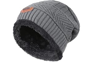 HINDAWI Winter Beanie Hat for Boys Girls (5-14 Years) Slouchy Beanie Windproof Warm Knit Kids Skull Cap