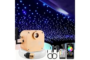 ATOKEE Starlight Headliner Kit, 16W Twinkle Fiber Optic Lights Star Roof Light Kit for Car Home Use, 550pcs*0.03in*13.1ft Headliner Lights with APP/RF Remote Music Mode