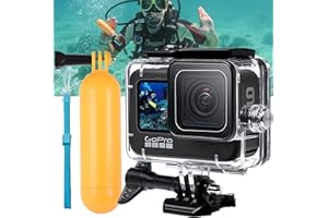 ZLMC 60M Waterproof Case for GoPro Hero 13/12/11/10/9 Black, Protective Underwater Dive Housing Shell + Holding Selfie Stick Floating Stick for Go Pro Hero 12 Hero 11 Hero10 Hero9 Action Camera