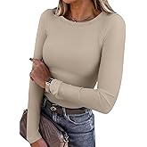 ANRABESS Women Long Sleeve Thermal Shirt Fleece Tops 2026 Fall Winter Crew Neck Casual Base Layer T-Shirts Warm Undershirts