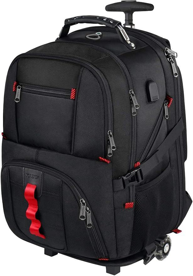 YOREPEK Backpack with wheels, Large rolling backpack with Removable