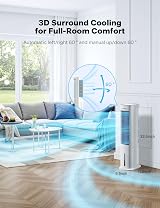 Pelonis 5L Air Cooler Evaporative 3 in 1 with Remote 60° Oscillation 7h view 4