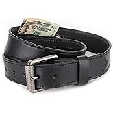 F&L CLASSIC Men’s Money Full Grain leather Belt, Hidden zipper Pocket, USA