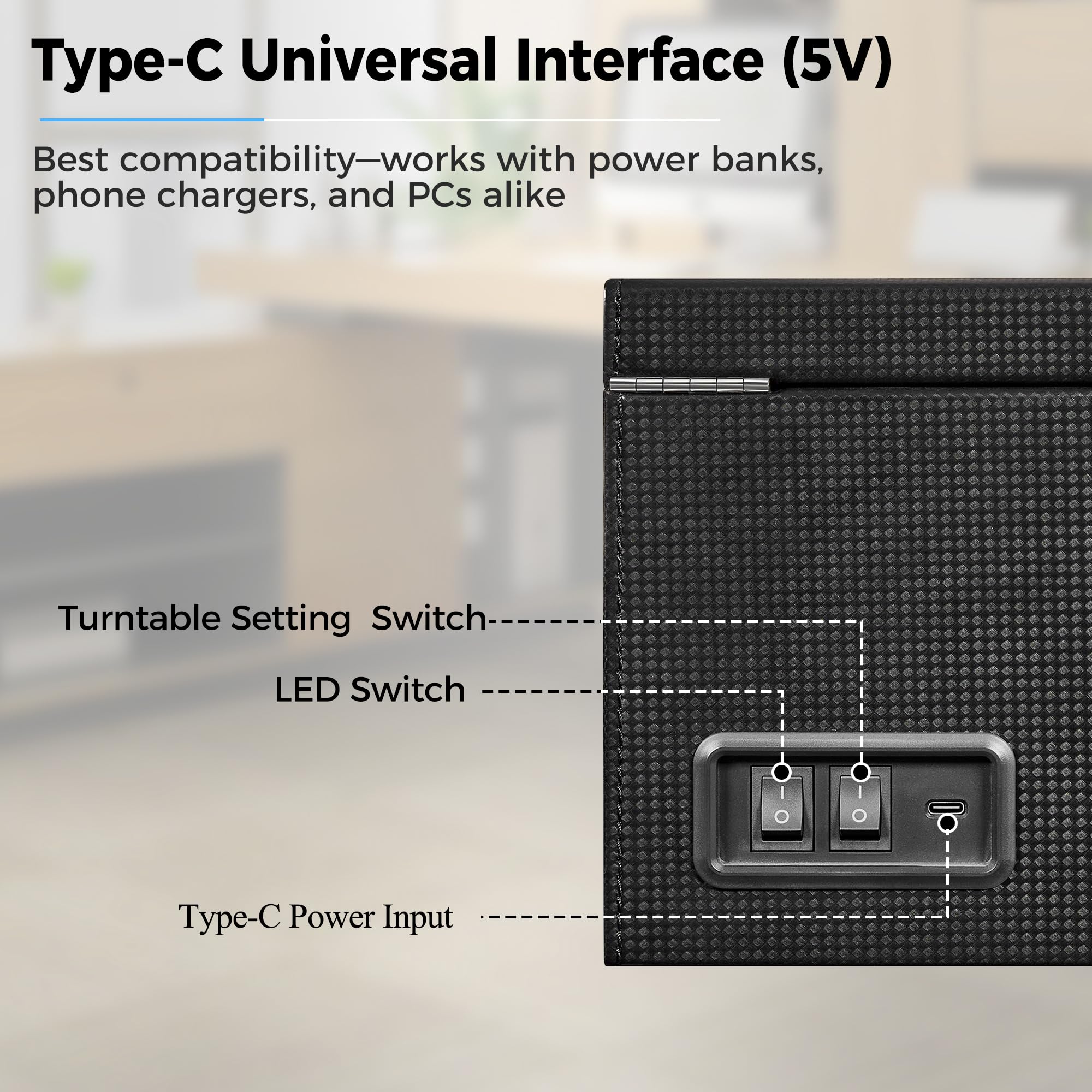 ANWBROAD ANWBROAD Watch Winder for Automatic Watches 4 Watch Rotator and 6 Extra Storages with Super Quiet Motor and LED Backlight Turner Carbon Fiber Shaker 5 Rotating Modes USB UJWW002F