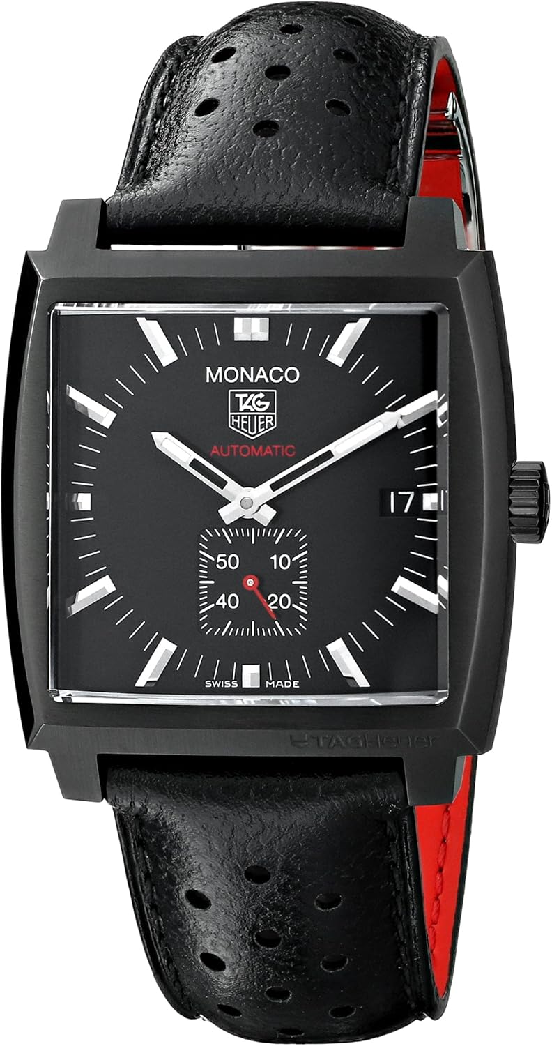 men fashion ex193 black leather chronograph watch