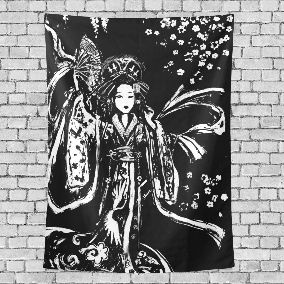 UWSG Tapestry, Japanese Woman Geisha Home Decor Tapestry