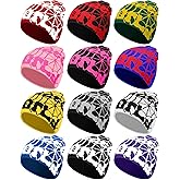 Toulite 12 Pieces Y2K Spider Web Beanie Gothic Graphic Beanies Outdoor Winter Warm Knitted Hat for Men Women