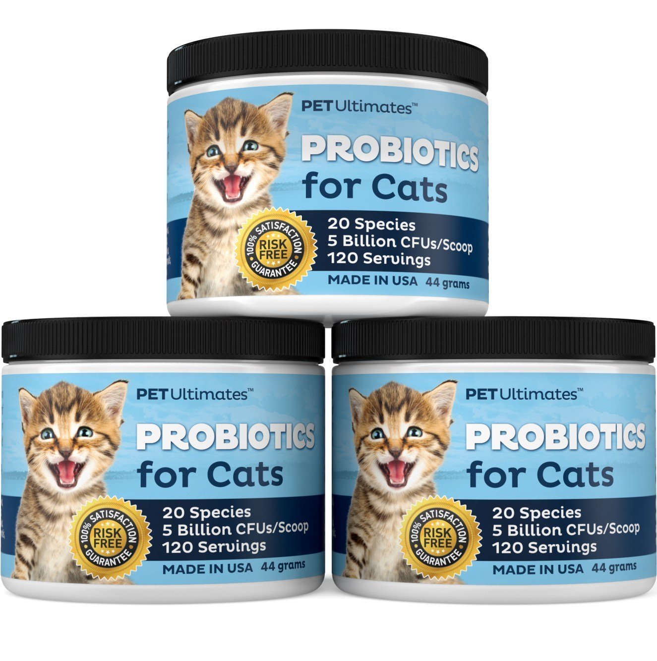 Pet Ultimates Probiotics for Cats 20 Species Stops Diarrhea