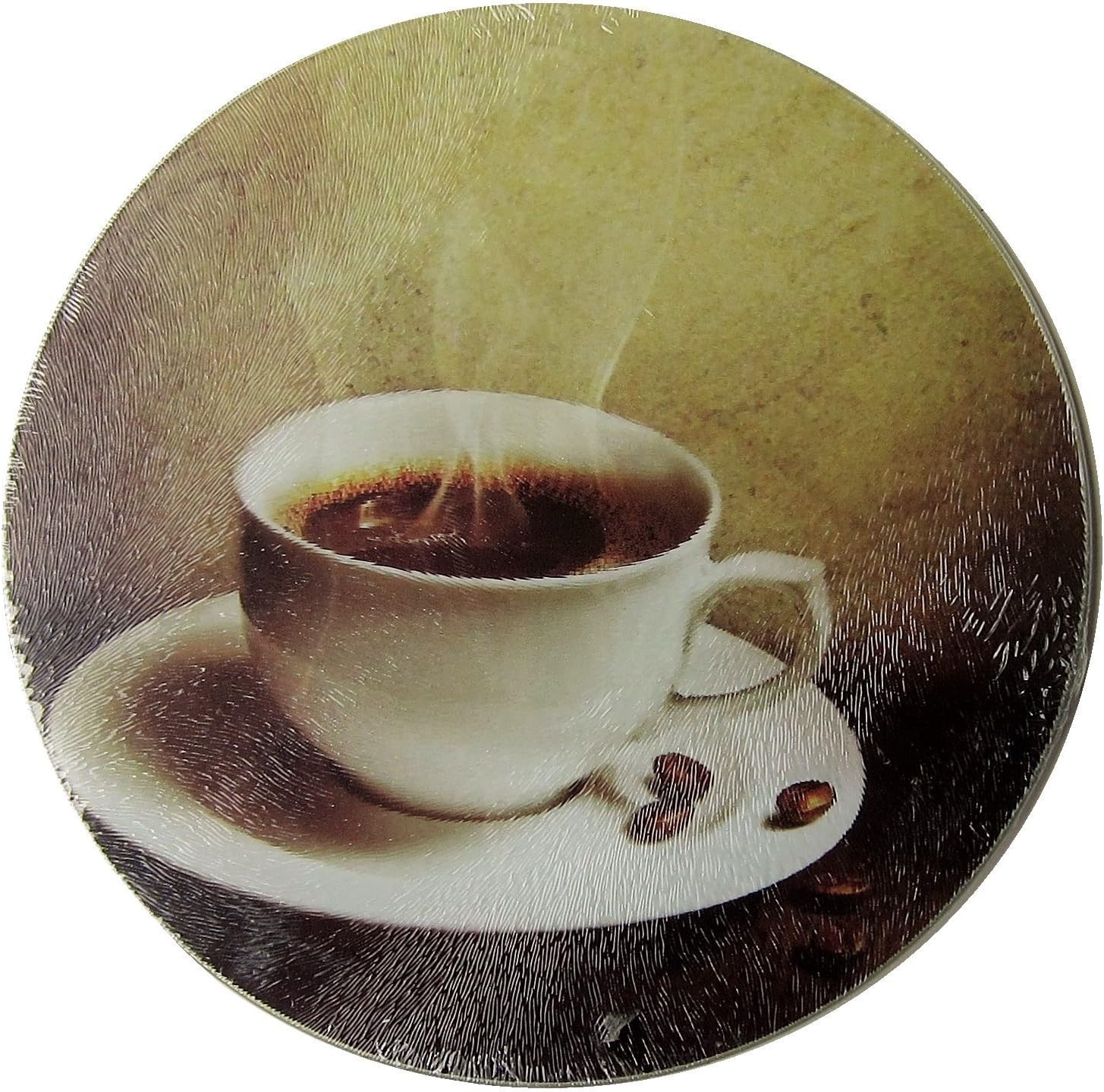 Kitchen Concepts Coffee Cup Tempered Glass Cutting Board (Round)