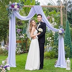 PARTISKY Wedding Arch Draping Fabric,2 Panels 18FT