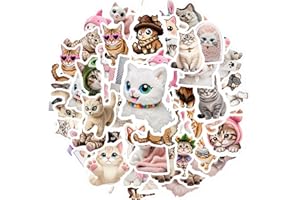 50Pcs Cute Animal Stationery Stickers PVC Kids Decals DIY Stickers for Luggage Notebooks Suitcases