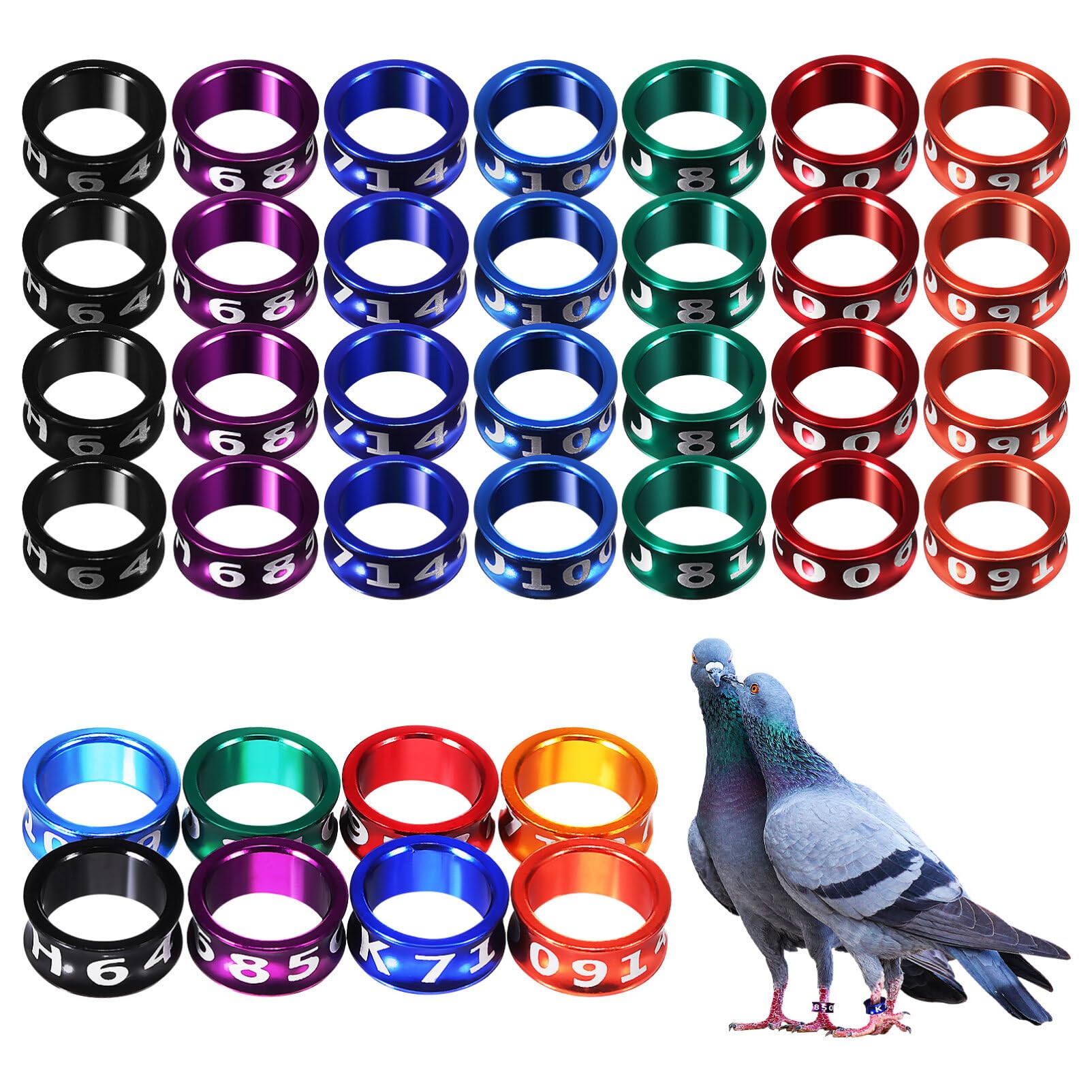 Toddmomy 50 Pcs Aluminum Split Bird Leg Rings Ldentifying Pigeons Training Rings Metal Birds Leg Rings for Hibiscus Birds, Parrots, Peonies, Pigeons, Etc