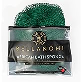 BELLANOMI African Exfoliating Net Sponge, Authentic, Ethically sourced from Nigeria, 45 inches Long, Back Scrubber for Daily 