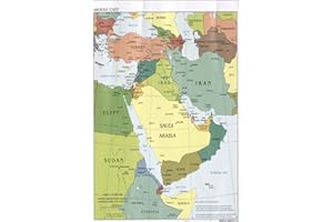 HISTORY GALORE 24"x36" Gallery Poster, cia map of Middle East iraq iran israel 2010