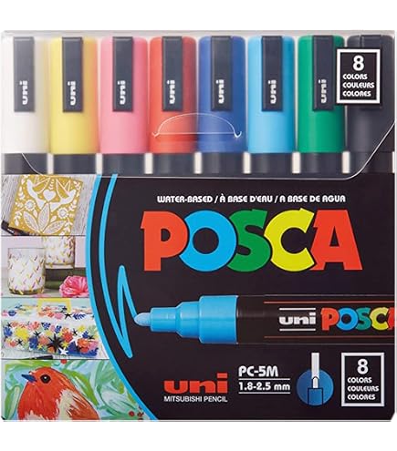 Marqueur Peinture Posca PC 8K - Pointe biseautée de 8 mm - Noir (Feutre à dessin Marqueur Peinture Posca PC 8K - Pointe biseautée de 8 mm - Noir (Feutre à dessin